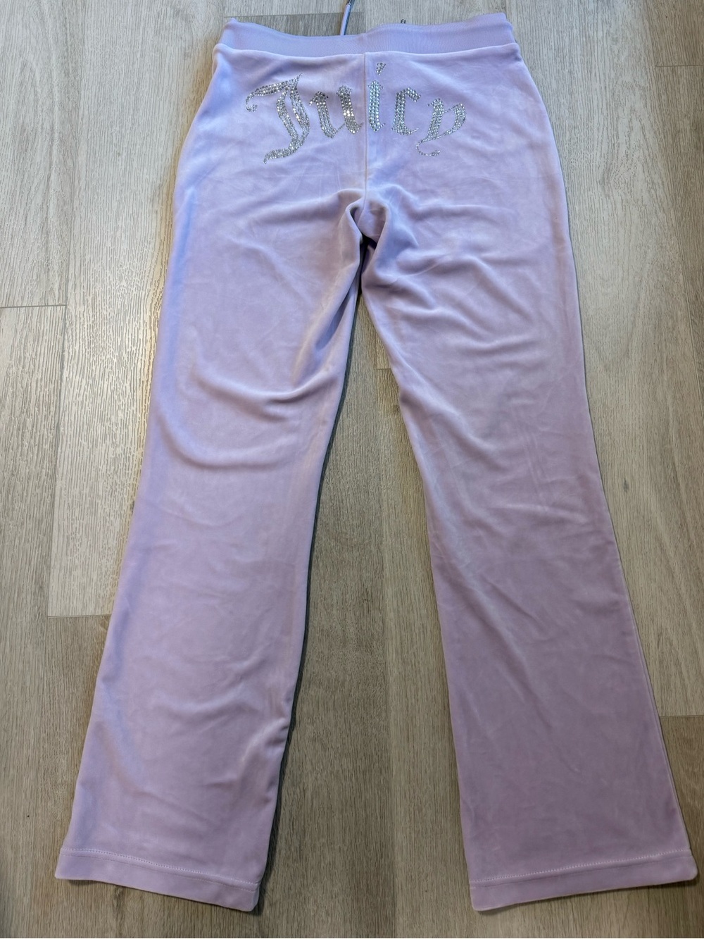 Juicy Couture Lavender Velour Rhinestone Logo Pants Small